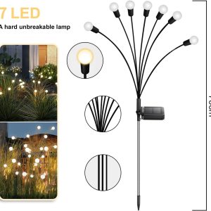 چراغ خورشیدی باغچه مدل گل شب تاب