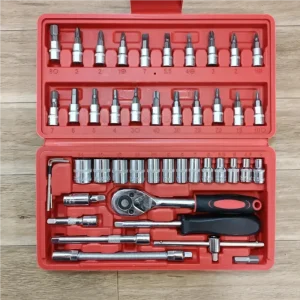 جعبه 46 پارچه آچار و سری بکس و پیچ گوشتی