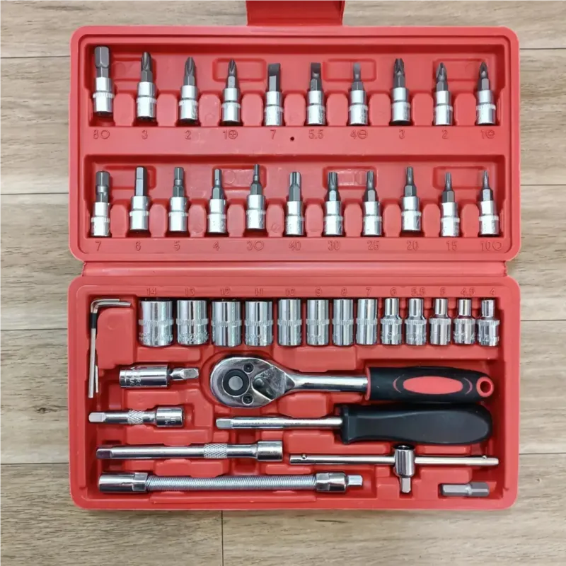 جعبه 46 پارچه آچار و سری بکس و پیچ گوشتی